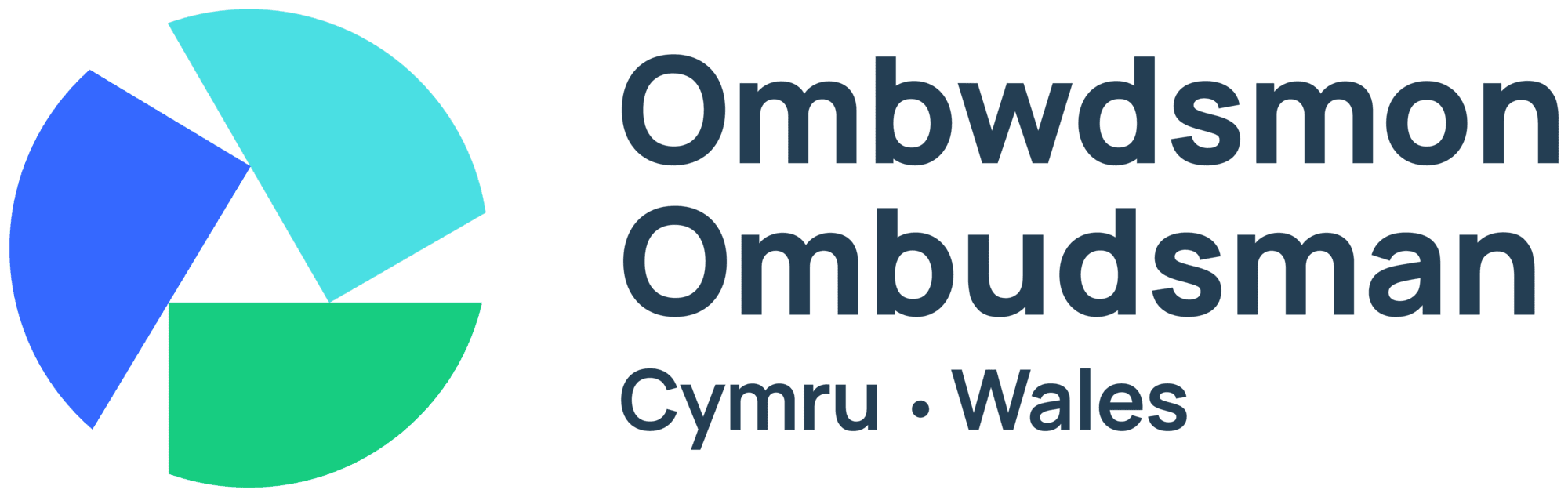 Trivallis Housing Landlord Wales Logo with three colored segments forming a circular shape on the left, and the text "Ombwdsmon Ombudsman Cymru • Wales" in bold, dark font on the right, against a light background.